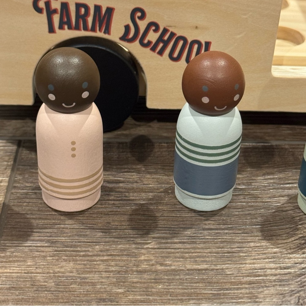 Hearth & Hand with Magnolia Kids Farm School Bus & 6 Pc Peg Set - Picture 6 of 15
